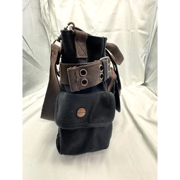 Banned Alternative DOOM LAGOON HANDBAG Steampunk Key Canvas Black Copper NWT - Picture 12 of 16